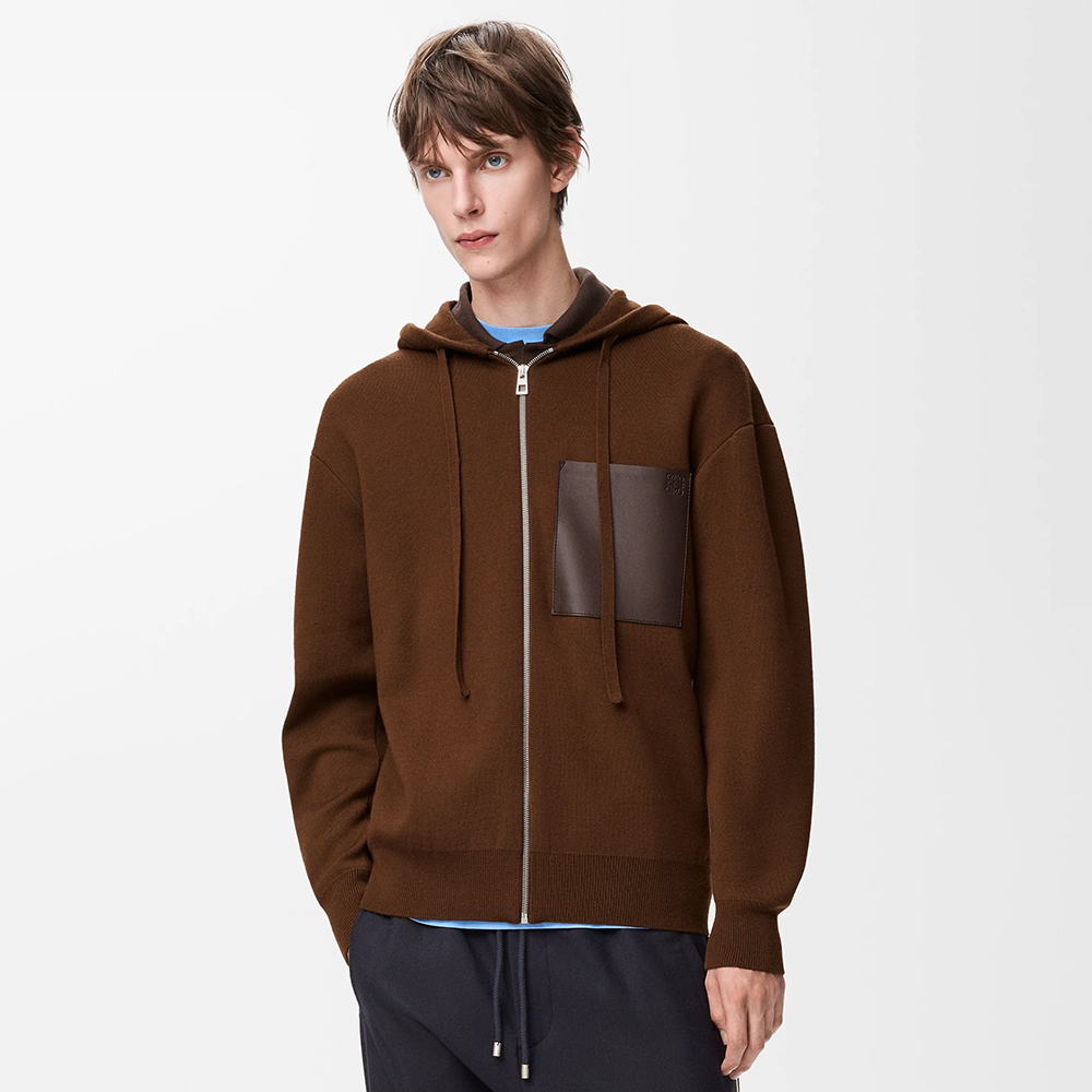 NIGO Loewe Zip-up hoodie in wool Brown #nigo334661