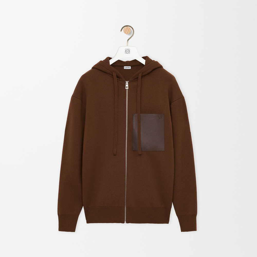 NIGO Loewe Zip-up hoodie in wool Brown #nigo334661