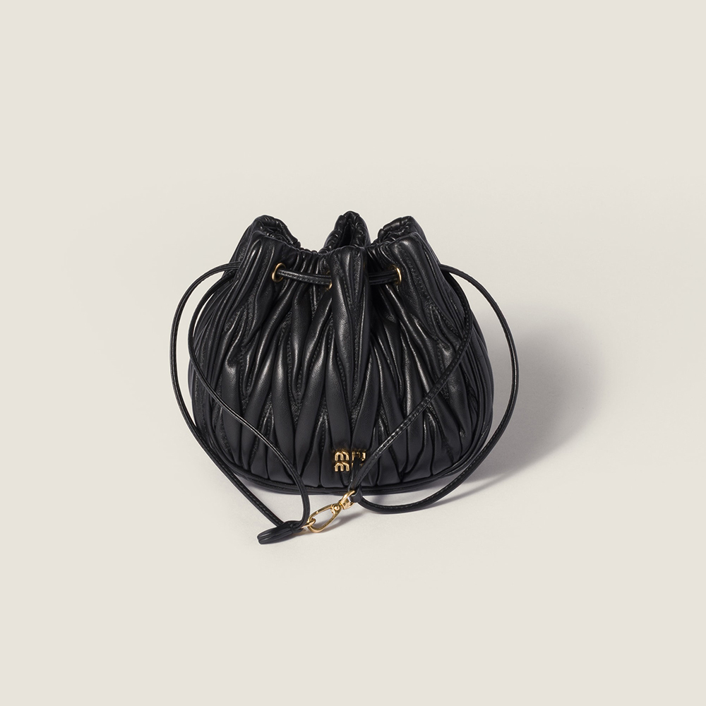 NIGO MiuMiu Black Matelassé Nappa Leather Pouch #nigo334669