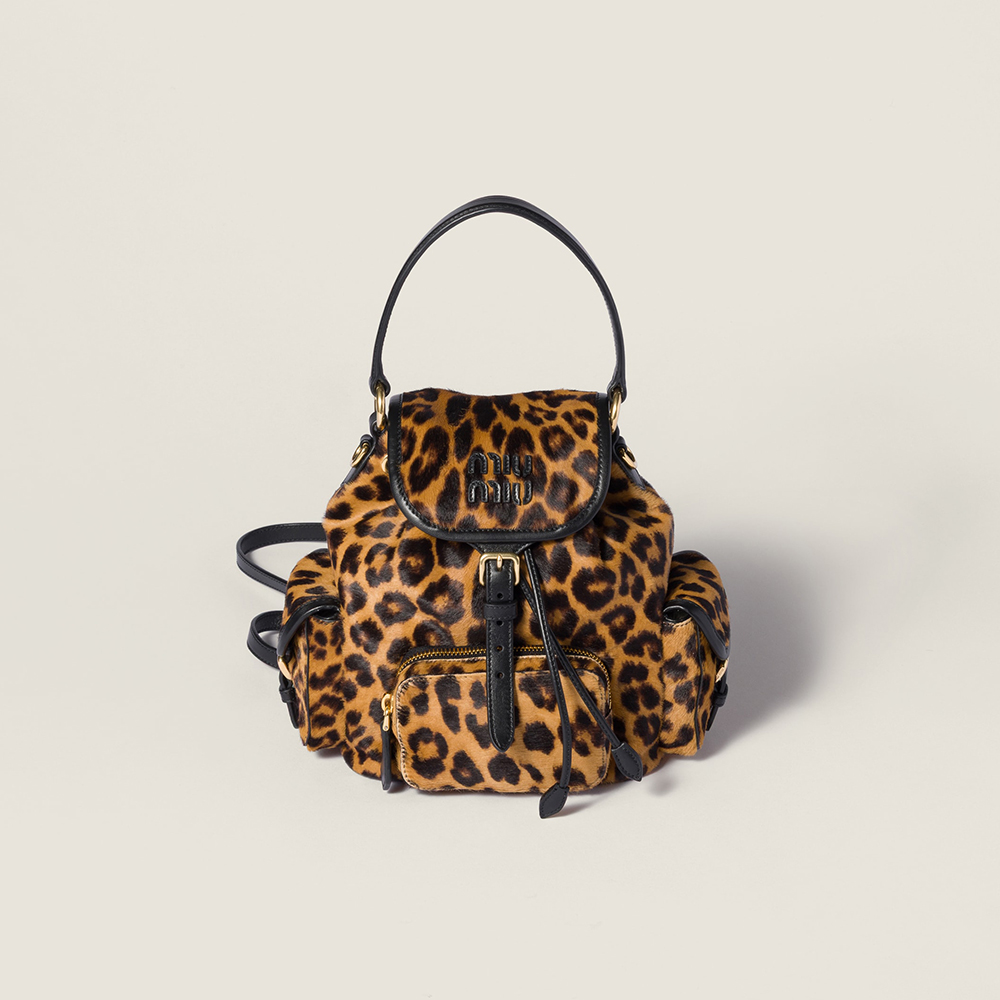 NIGO MiuMiu Honey Printed Leather Backpack #nigo334714