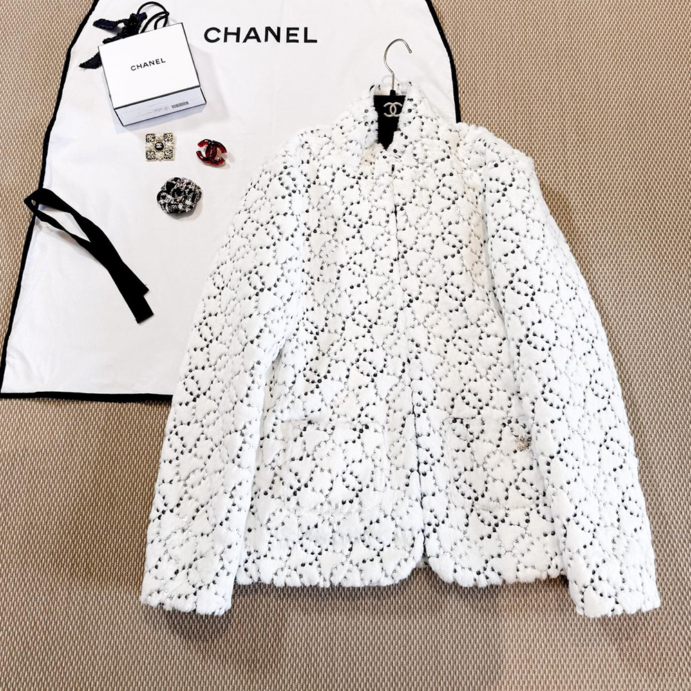NIGO Chanel Jacket Mixed Fibers Sequins White Black #nigo334701
