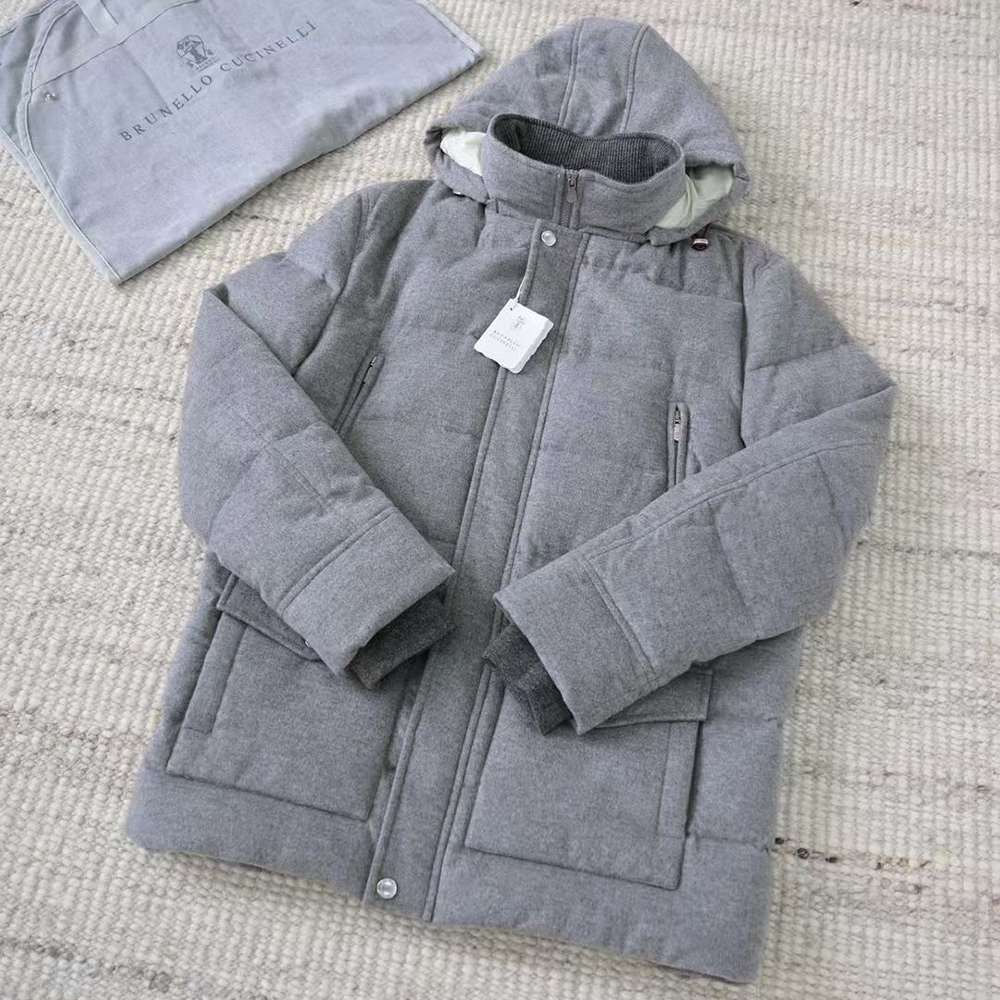 NIGO Brunello Cucinelli Men's Wool Down Jacket Gray #nigo334783