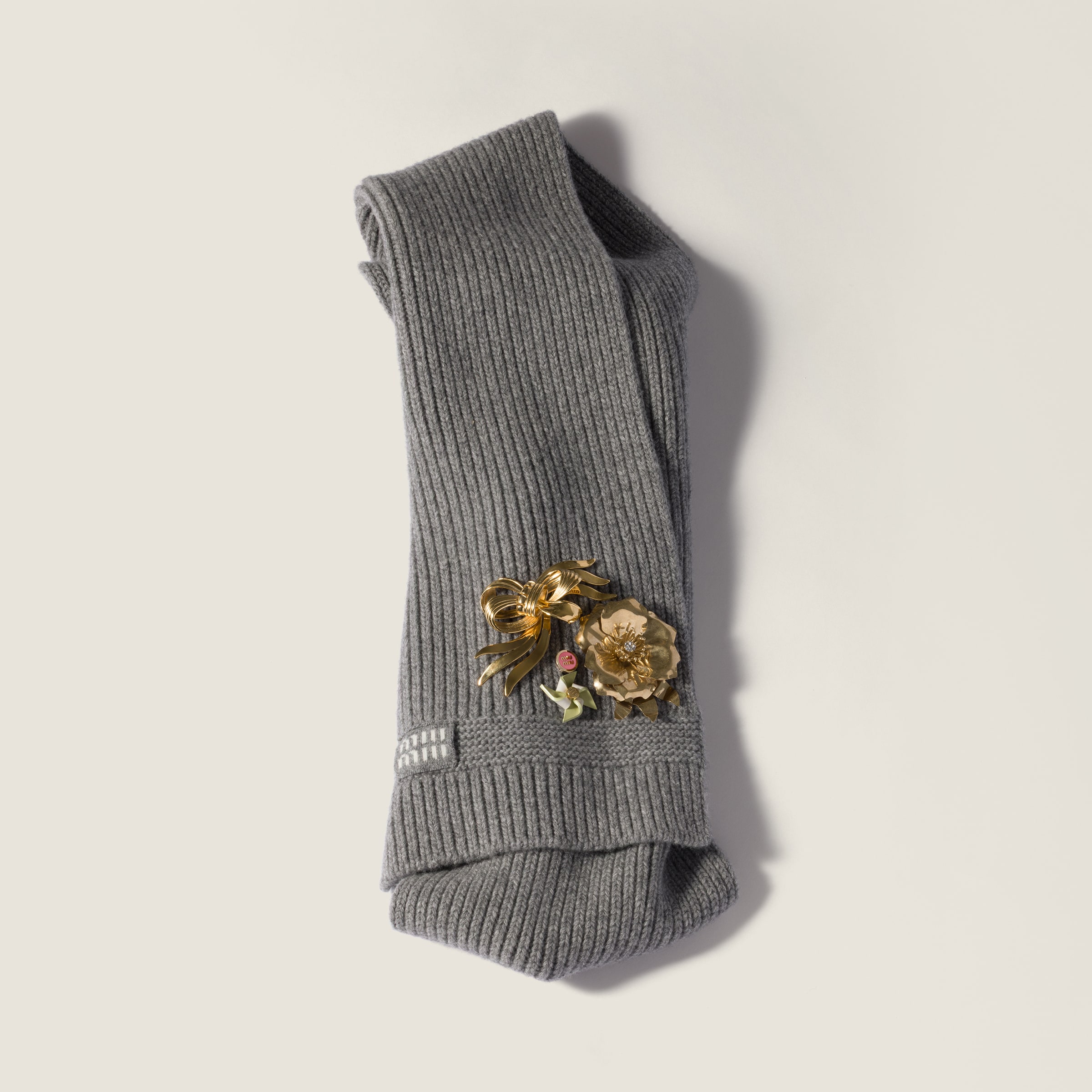 NIGO MiuMiu Grey Cashmere Scarf #nigo334925