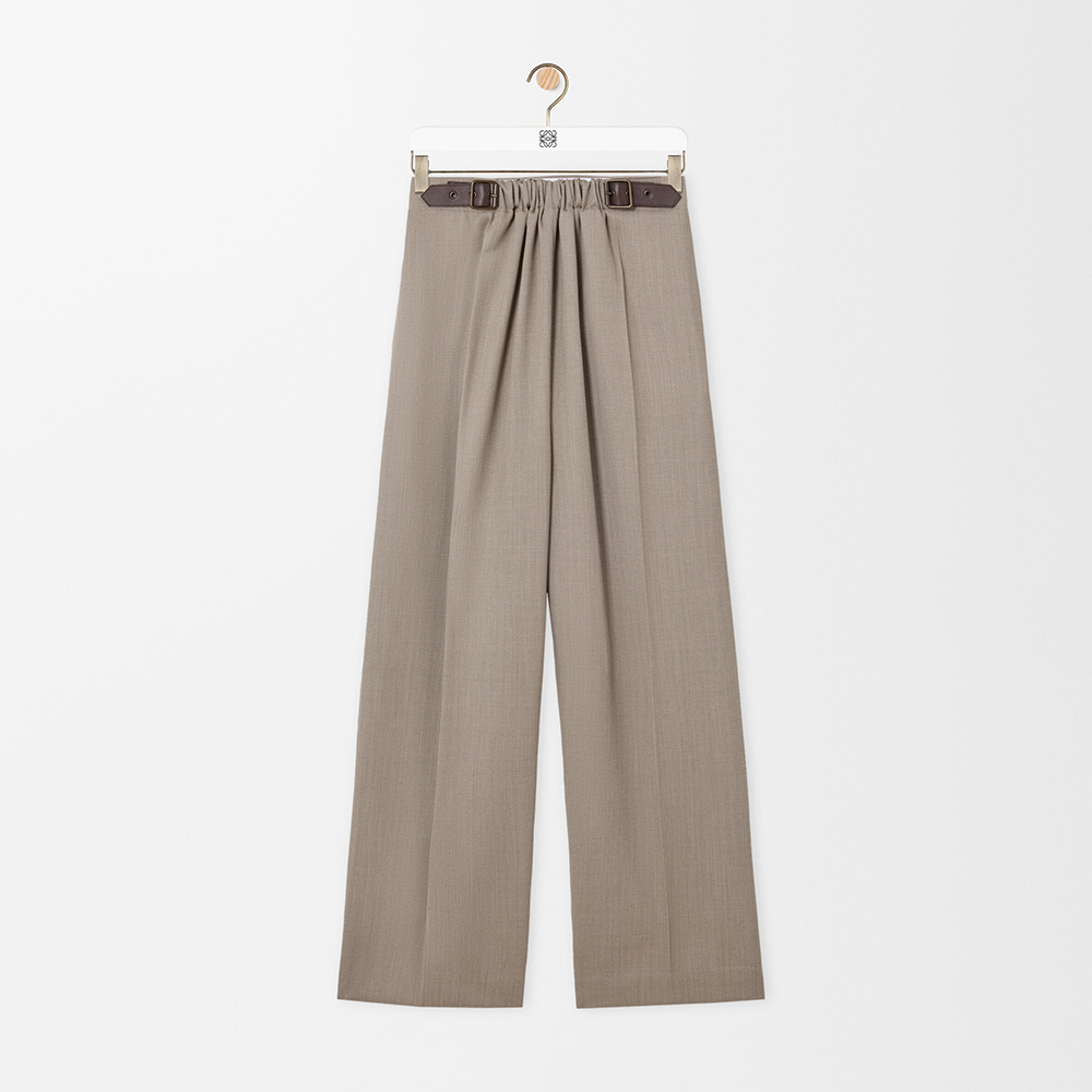 NIGO Loewe Belted Trousers in Wool Brown #nigo334790