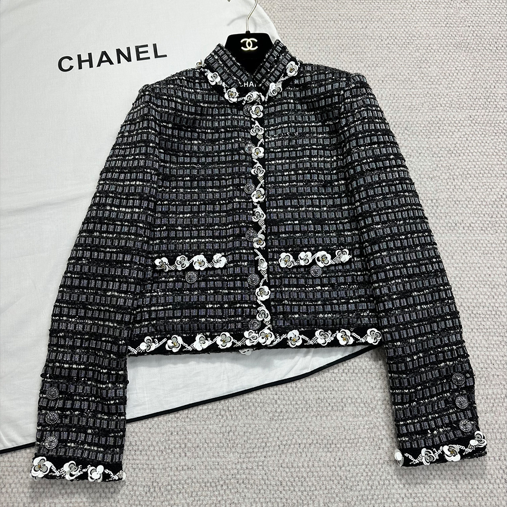 NIGO Chanel Women's Soft Tweed Sequined Flower Jacket #nigo334955