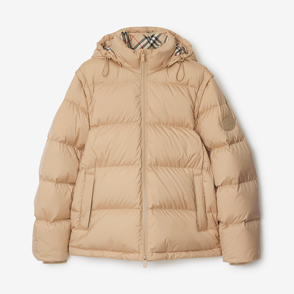 NIGO Burberry Detachable Sleeve Puffer Jacket in Flax Men's Nylon #nigo335005