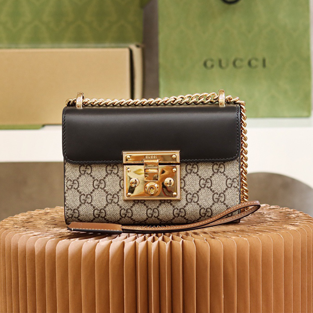 NIGO Gucci Padlick Metal Lock Presbyopic Canvas and Leather Crossbody Bag #nigo264870