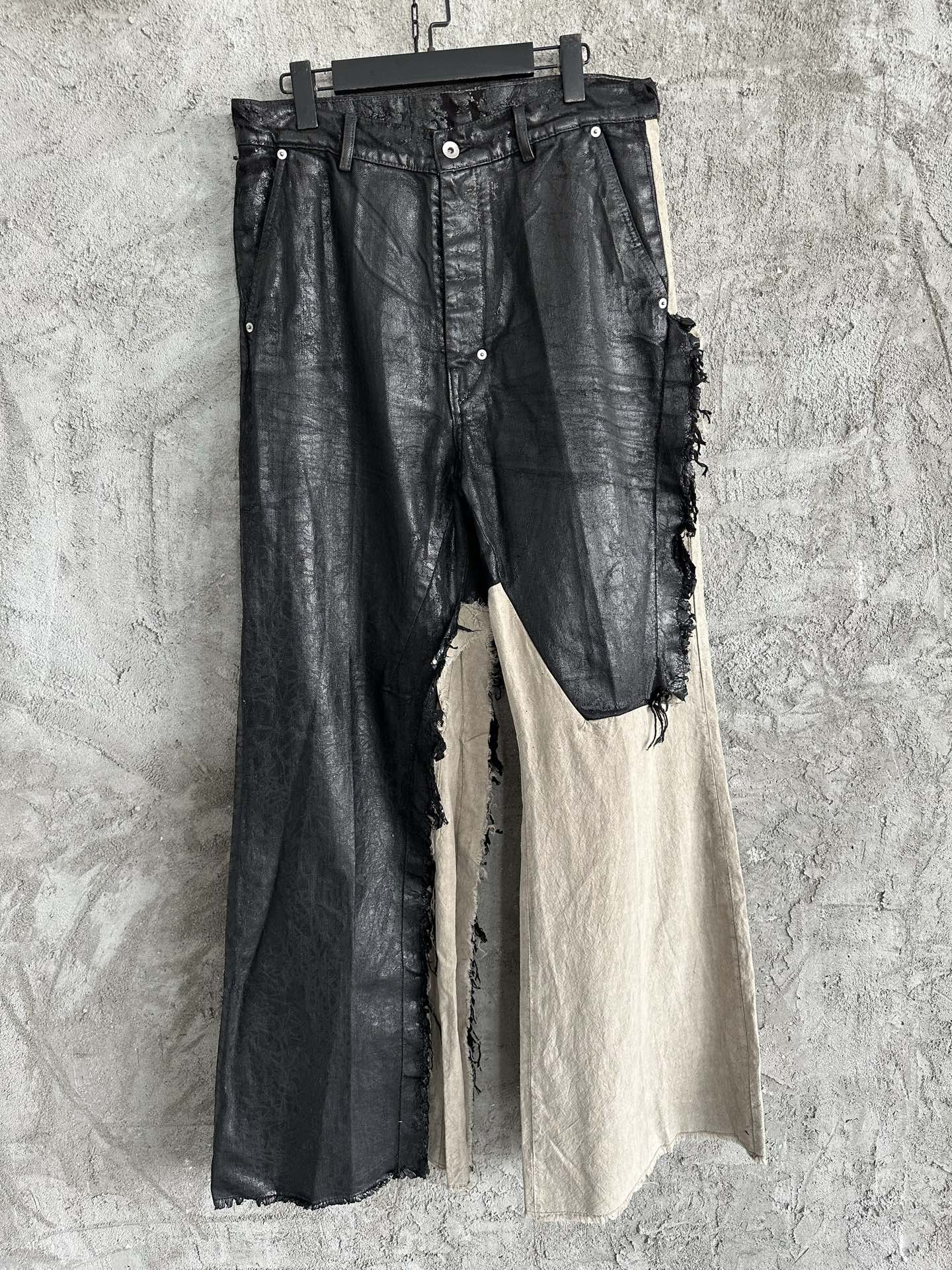 NIGO Rick Owens Waxed Colorblock Wide-leg Pants #nigo334947