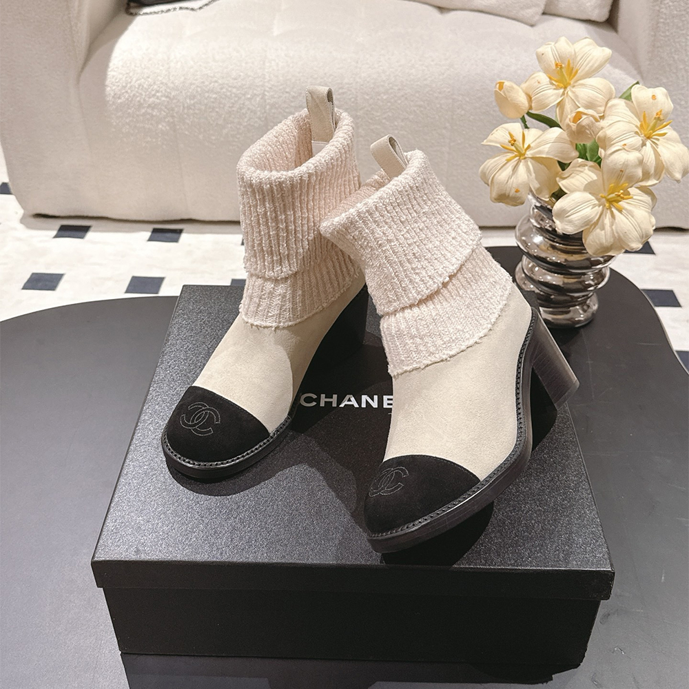 NIGO Chanel Knitted Socks High Heel Boots #nigo335028