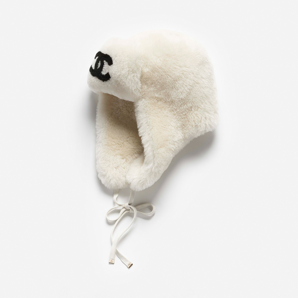 NIGO Chanel Chapka Shearling Lambskin Ecru Black #nigo335052
