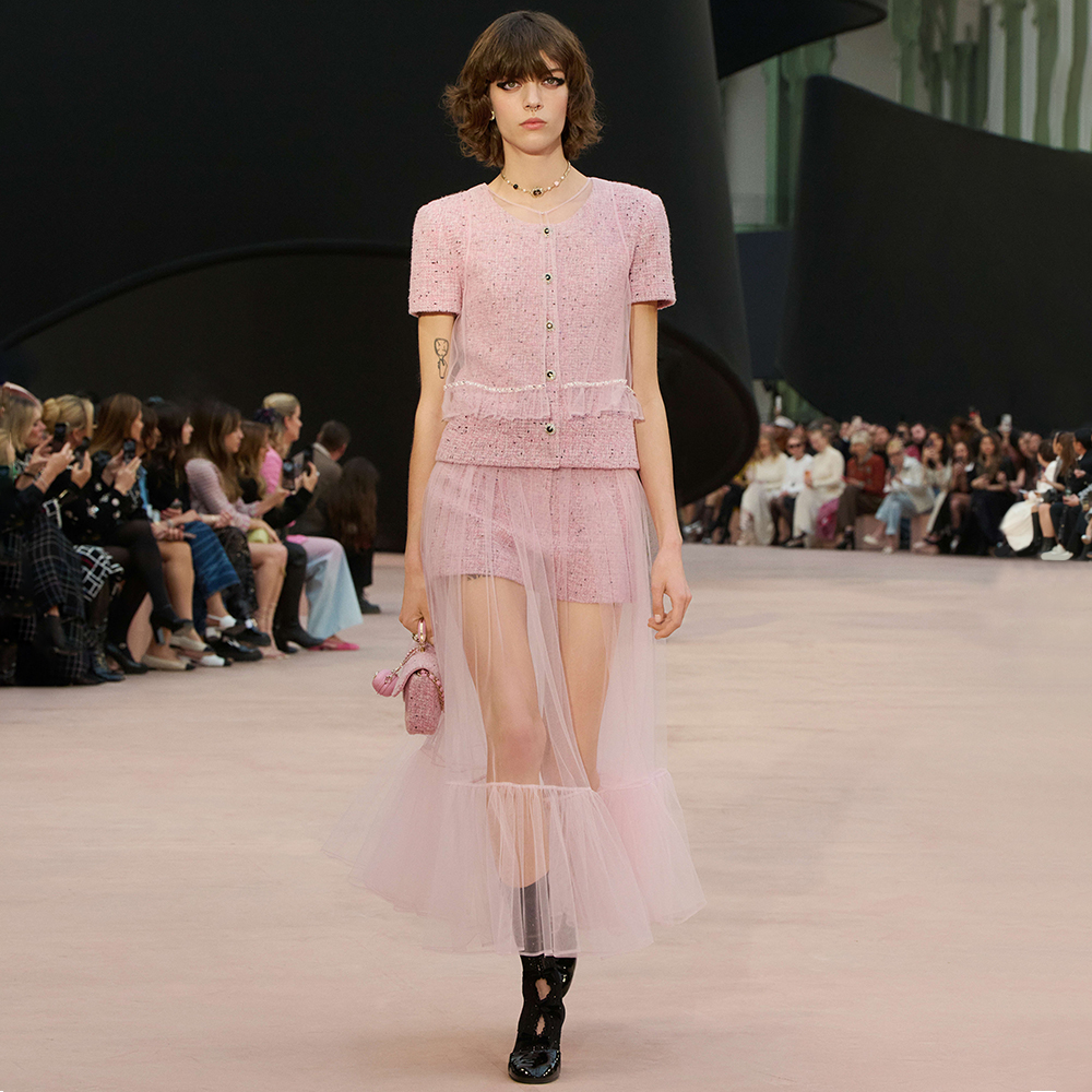 NIGO Chanel Short-sleeved Top Shorts Tweed Pink Black White#nigo335416