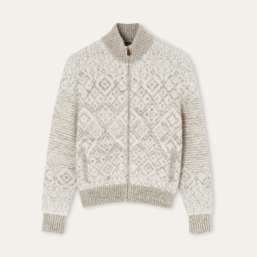 NIGO Loro Piana Paroo Bomber Sweater Cashmere White Beige#nigo335464