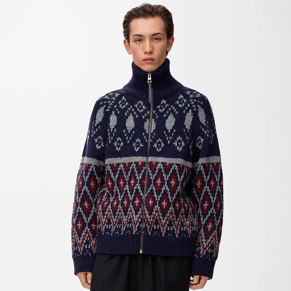 NIGO LOEWE Zip-up cardigan wool Blue #nigo335456