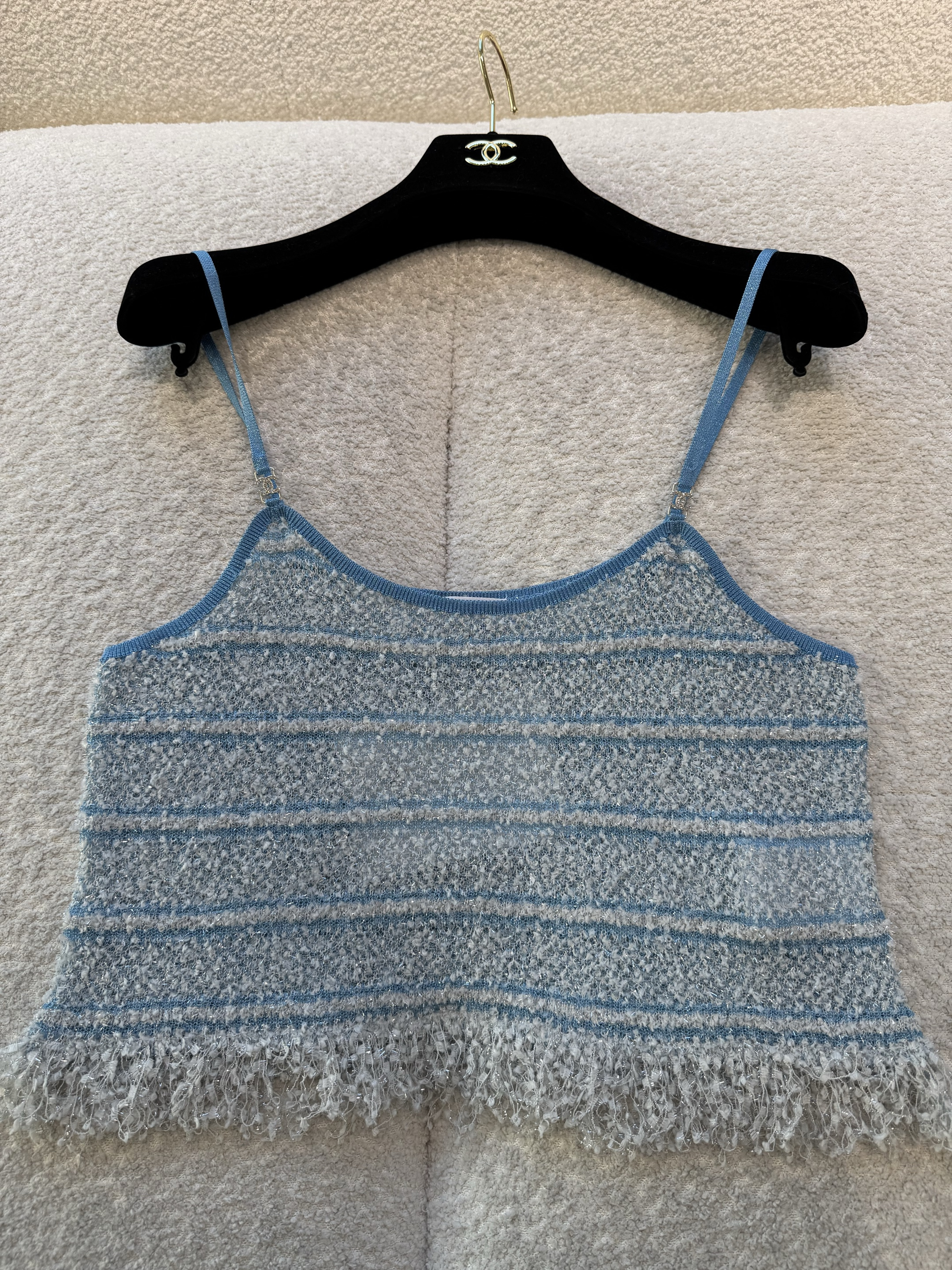 NIGO Chanel Top Mixed Fibers Light Blue Black#nigo335493
