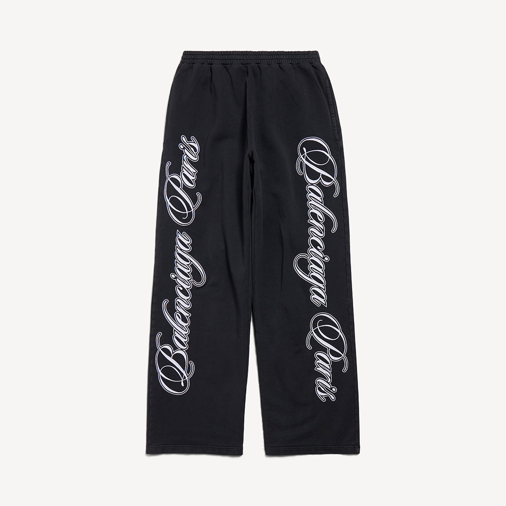 NIGO Balenciaga Men's Cursive Baggy Pants in Black white  #nigo335553