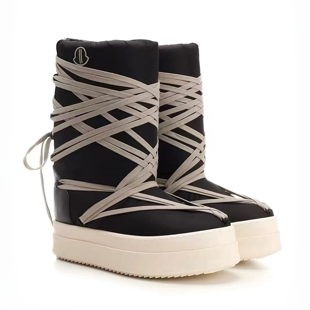 NIGO Moncler x Rick Owens DRKSHDW Crazy Strappy High-top Ski Boots #nigo335512