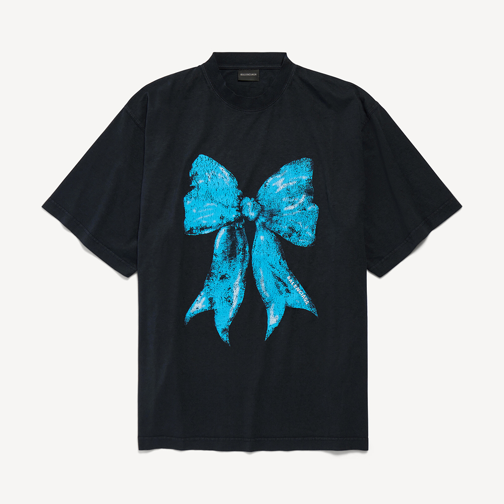 NIGO Balenciaga Women's Bow Oversized T-shirt in Faded Black #nigo335552