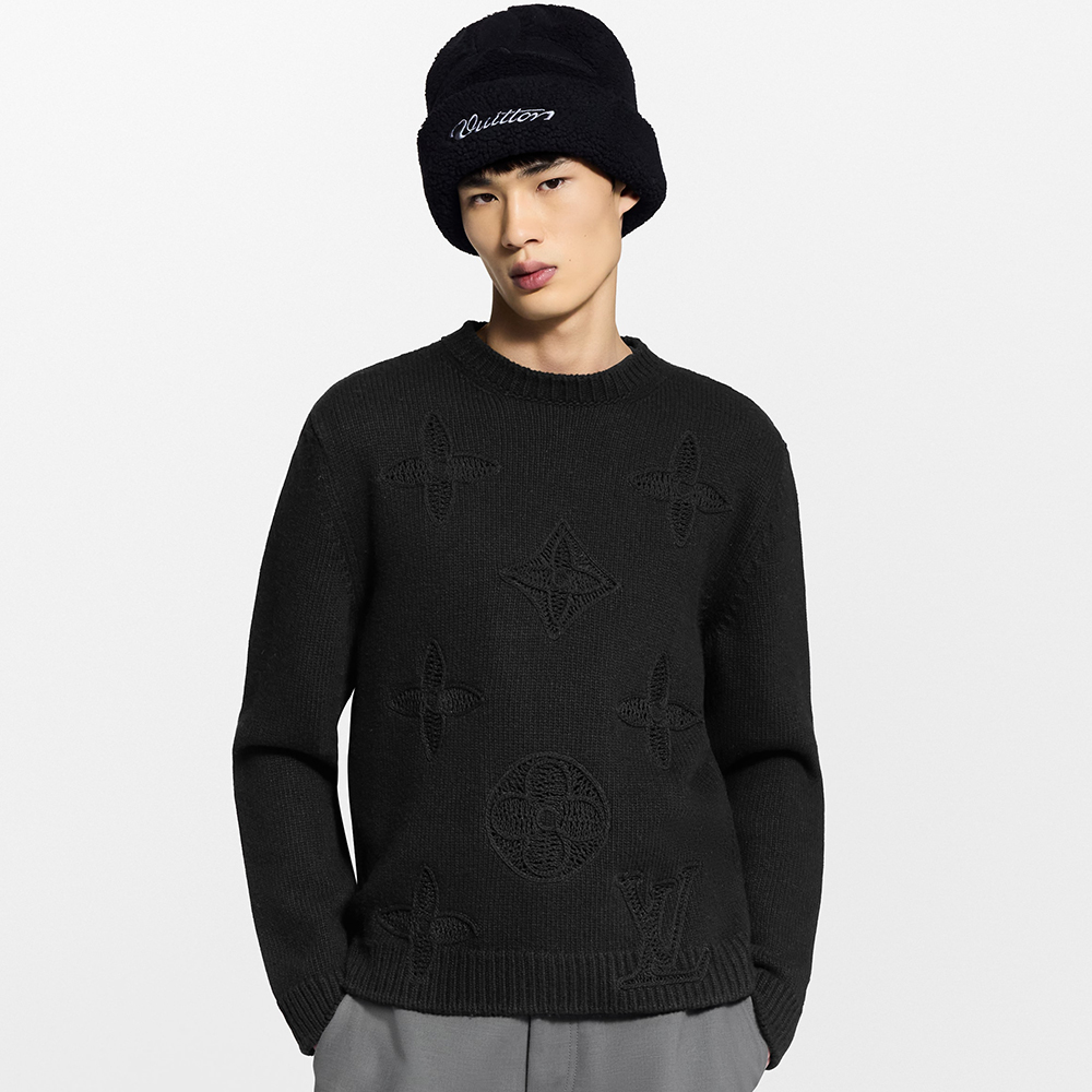 NIGO  Louis Vuitton Men's Embellished Knitted Crewneck 1AJBWY #nigo334453