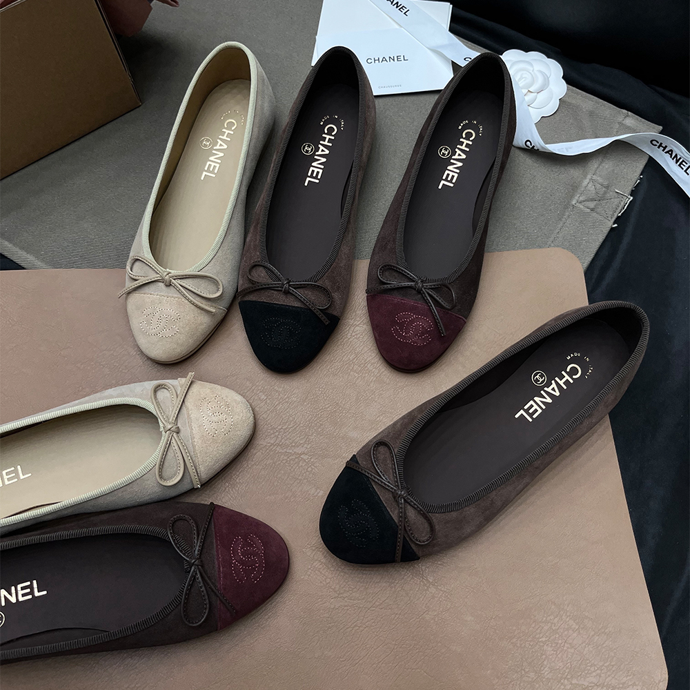 NIGO Chanel Ballet Flat Grey-taupe Suede #nigo328432