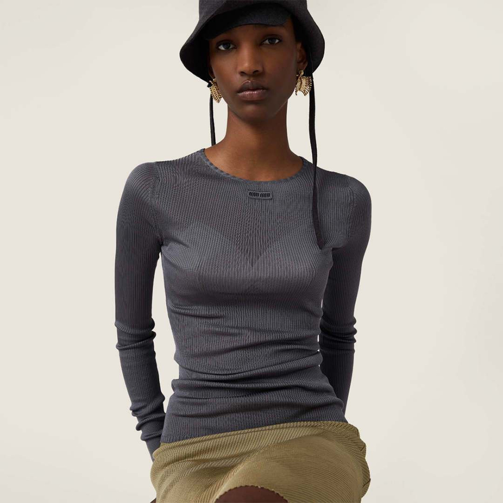 NIGO MIUMIU Silk Crew-neck Sweater #nigo335574