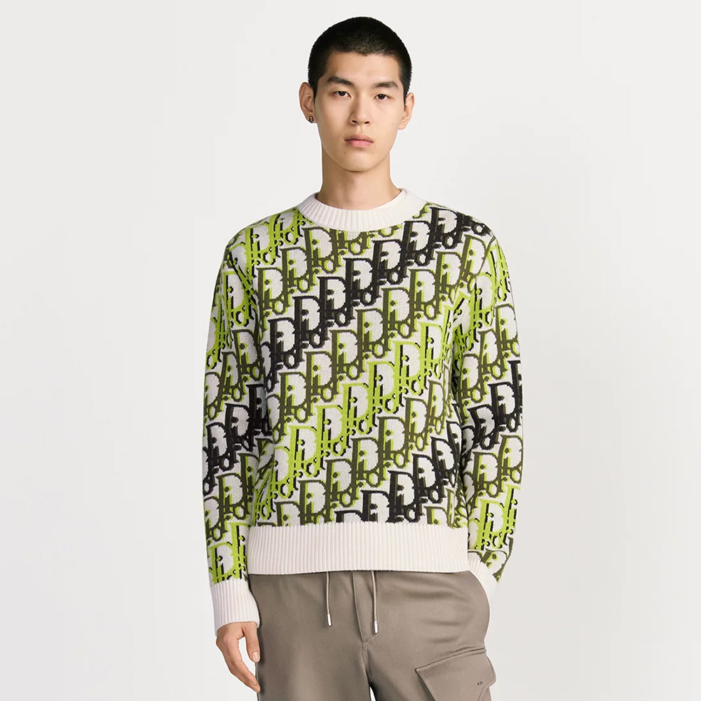 NIGO DIOR Dior Oblique Sweater White Wool Jacquard #nigo335681