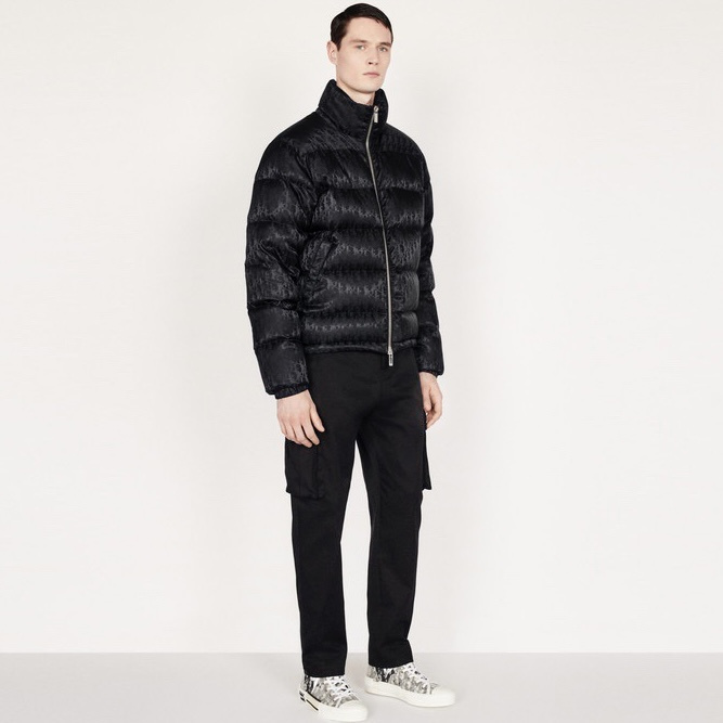 Nigo Top-quality Version Dior Men's Winter Solid Color Logo Full Print Zipper Collar Down Long Sleeve Puffer Down Jacket #nigo334786