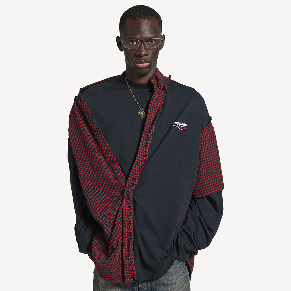 NIGO Balenciaga Men's Patched Shirt in Red black #nigo335726