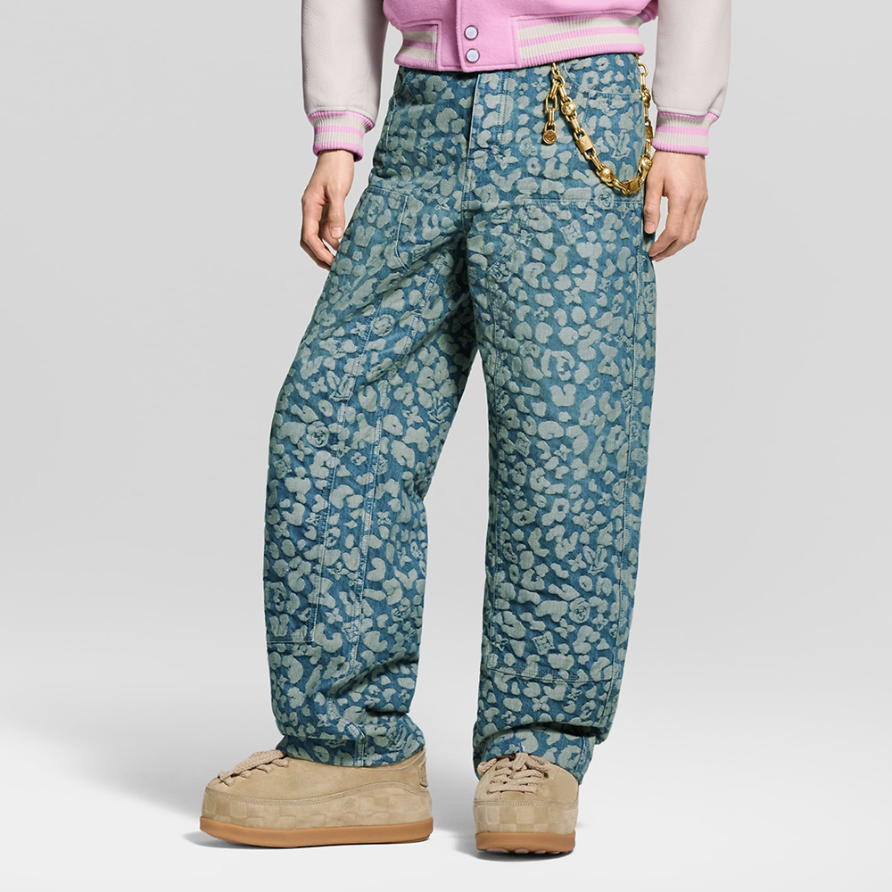 NIGO Louis Vuitton Jacquard Workwear Denim Pants 1AILS8 #nigo335823