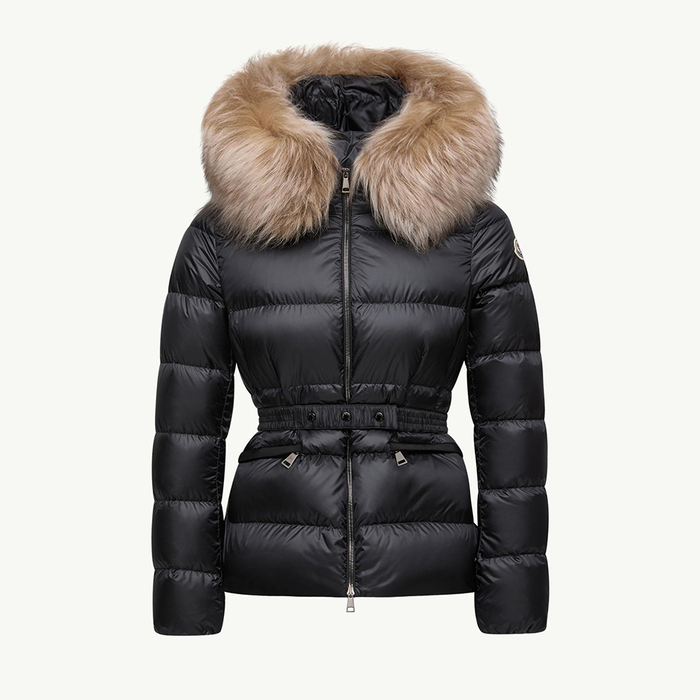NIGO Moncler Black Beige Boed Hooded Shearling Trimmed Short Down Jacket Short Down Jackets #nigo293421