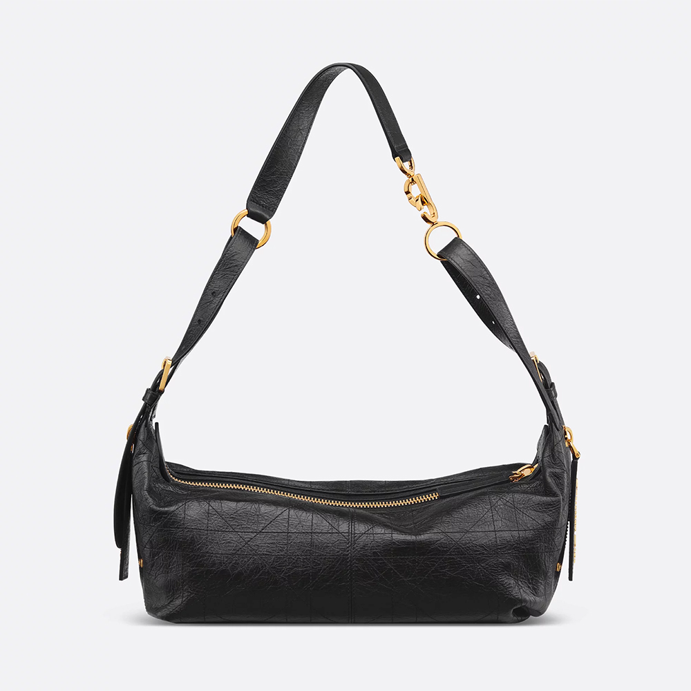 NIGO DIOR Medium_D-Journey Bag in Crinkled Calfskin Metallic Gold-Tone Flat Macrocannage #nigo335779