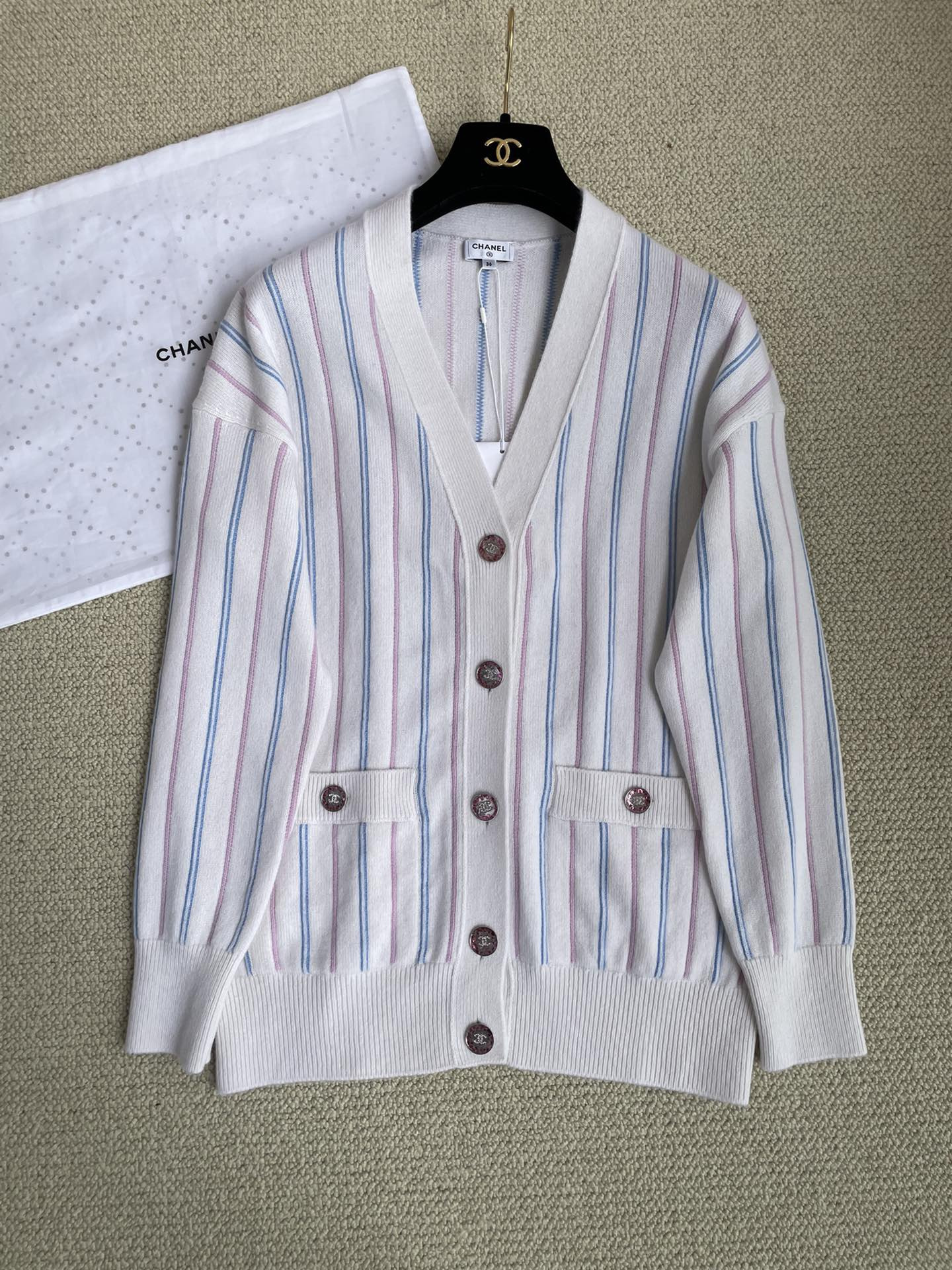 NIGO Chanel Striped Cashmere Cardigan #nigo335941