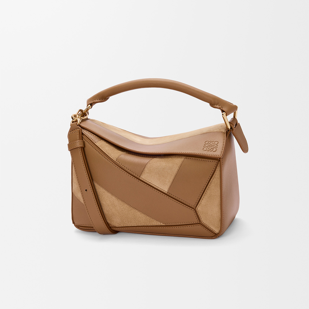 NIGO LOEWE Small Puzzle bag in classic calfskin suede Brown #nigo335950