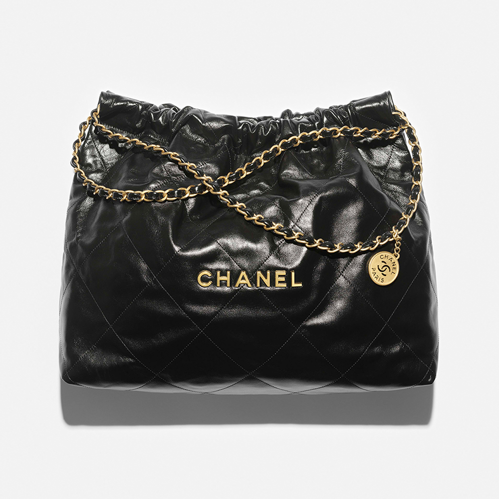 NIGO Chanel Maxi Shopping Bag Shint Calfskin Glold Tone Metal Black #nigo335960
