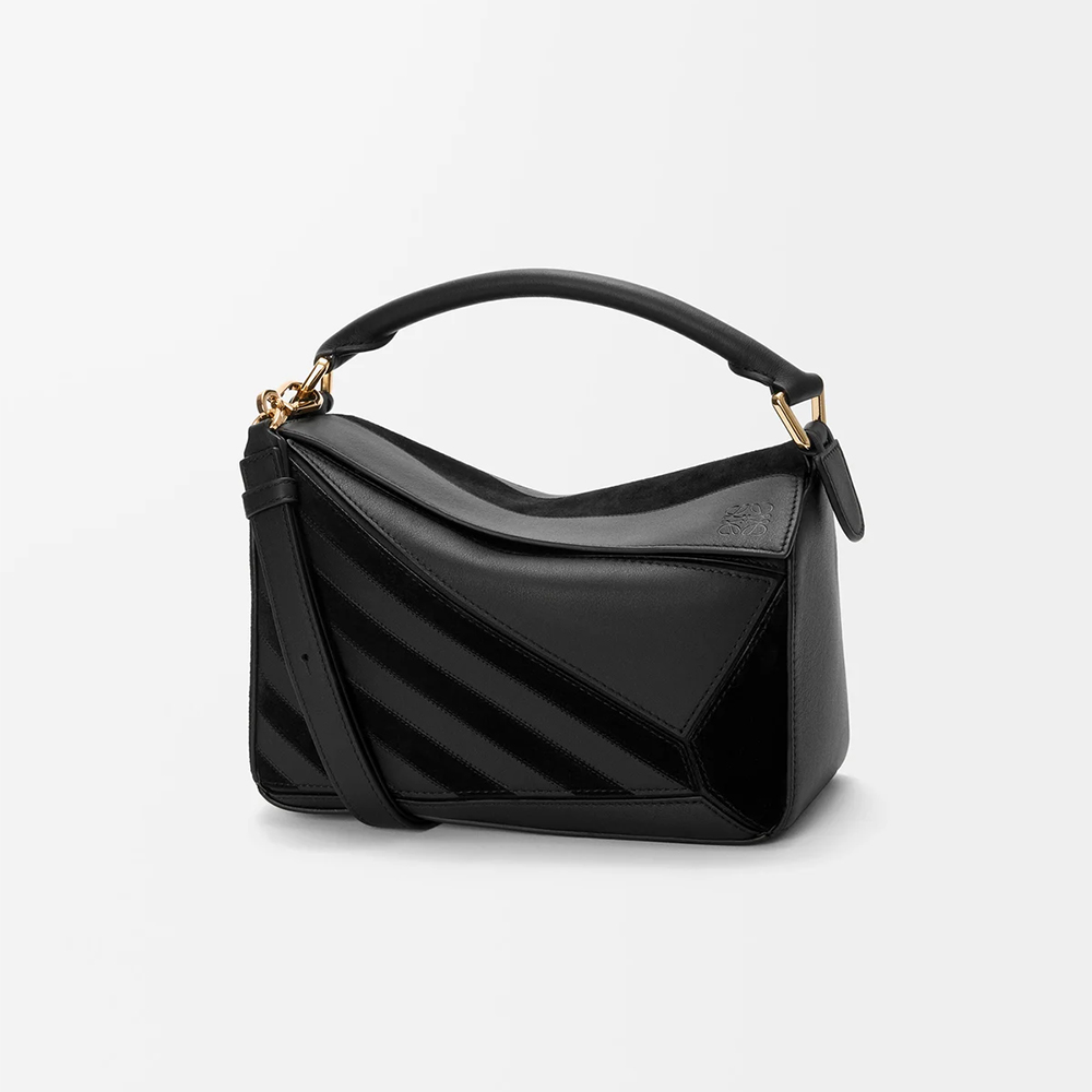 NIGO LOEWE Small Puzzle bag in classic calfskin suede Brown #nigo335950