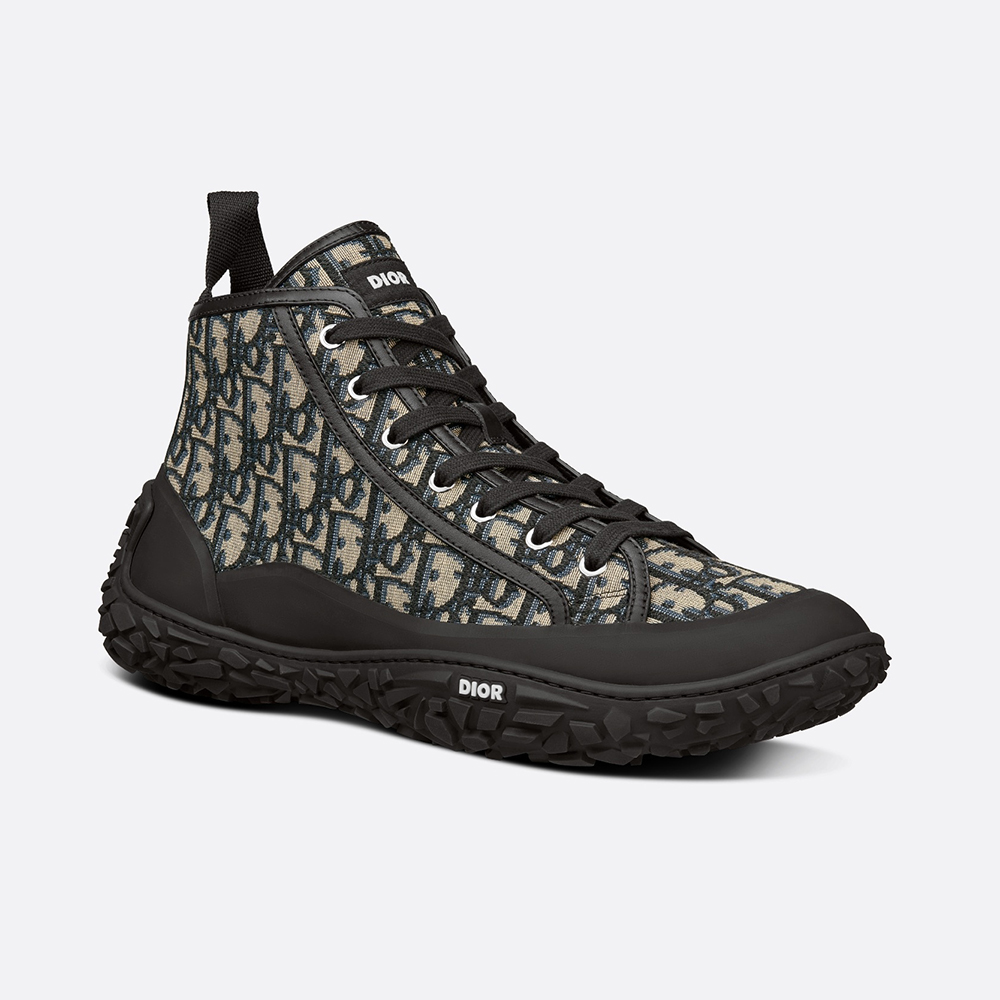 NIGO Dior Men's B28 Black Dior Oblique Jacquard and Rubber High Top Sneakers Trainers #nigo335983
