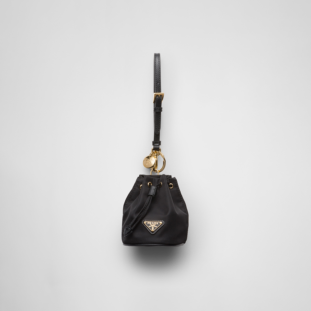 NIGO PRADA Black Mini Icon Re-nylon Keychain Charm #nigo336002