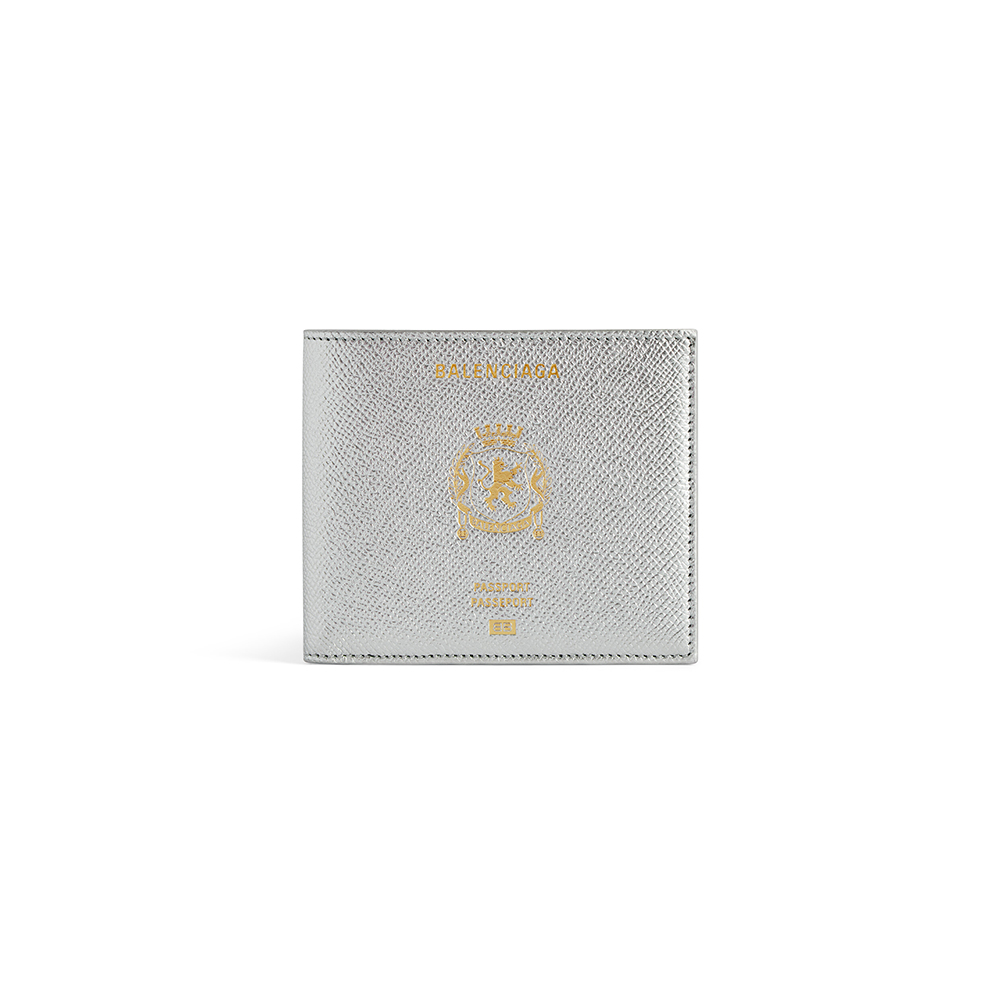 NIGO Balenciaga Men' Passport Square Folded Wallet in Silver #nigo336007