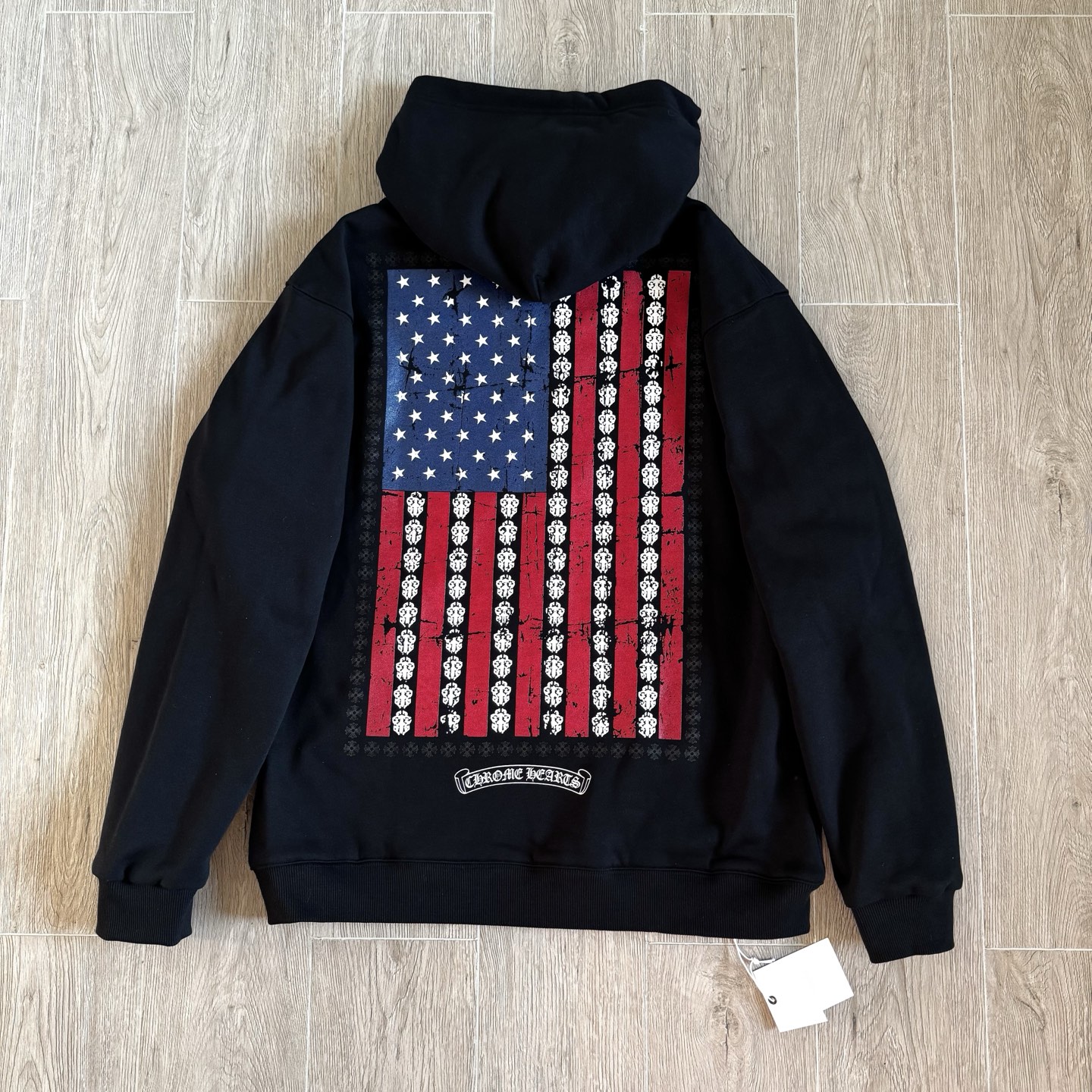 NIGO Chrome Hearts Distressed American Flag Zip Hooded Sweatshirt #nigo336049