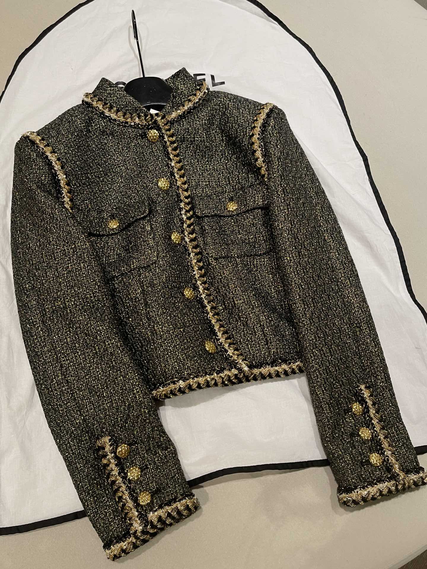 NIGO Chanel Jacket Skitr Tweed Gold Black #nigo336118