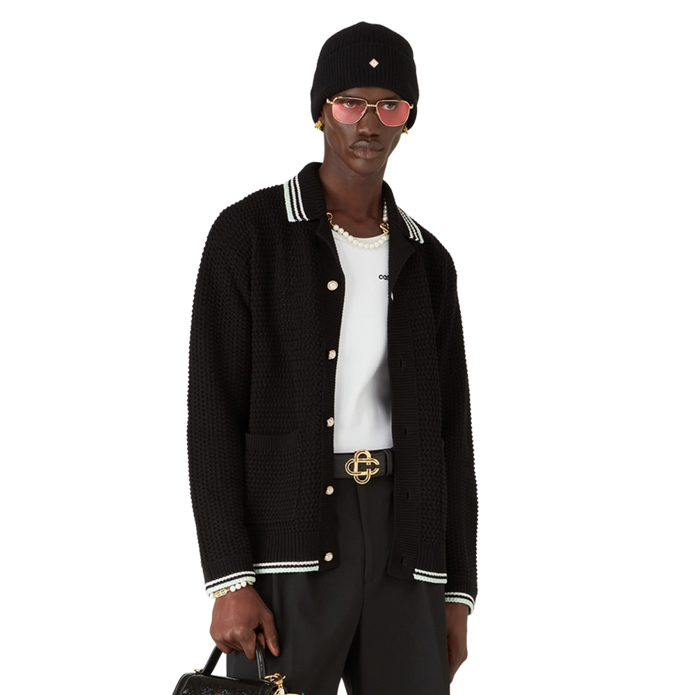 NIGO Casablanca Embroidered Cotton Crochet Long Sleeve Shirt #nigo328140