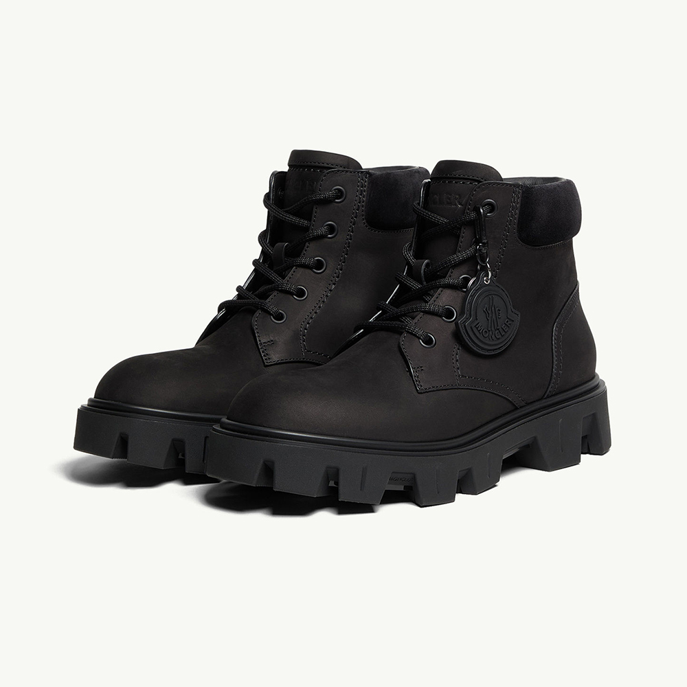 NIGO Moncler Black Peak City Nubuck Suede Lace-Up Boots #nigo336113