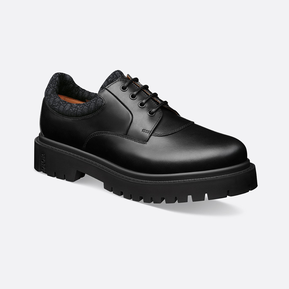 NIGO DIOR Dior Explorer III Derby Shoe Black Smooth Calfskin and Black Dior Oblique Jacquard #nigo336111