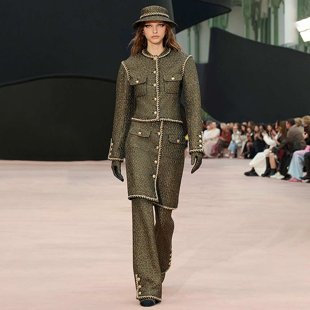 NIGO Chanel Jacket Skitr Tweed Gold Black #nigo336118