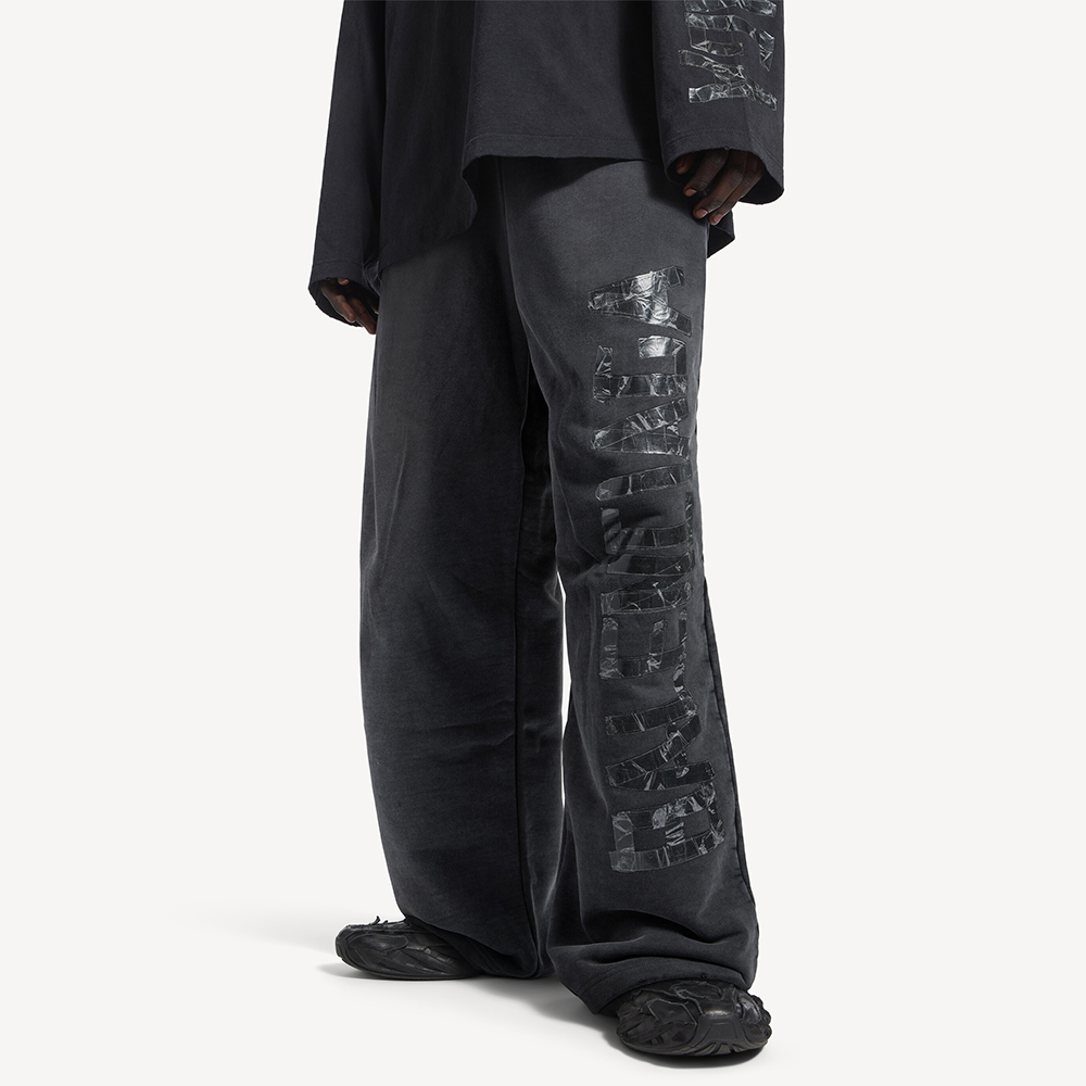 NIGO Balenciaga Men's Transparent Tape Baggy Pants Faded Black #nigo336332