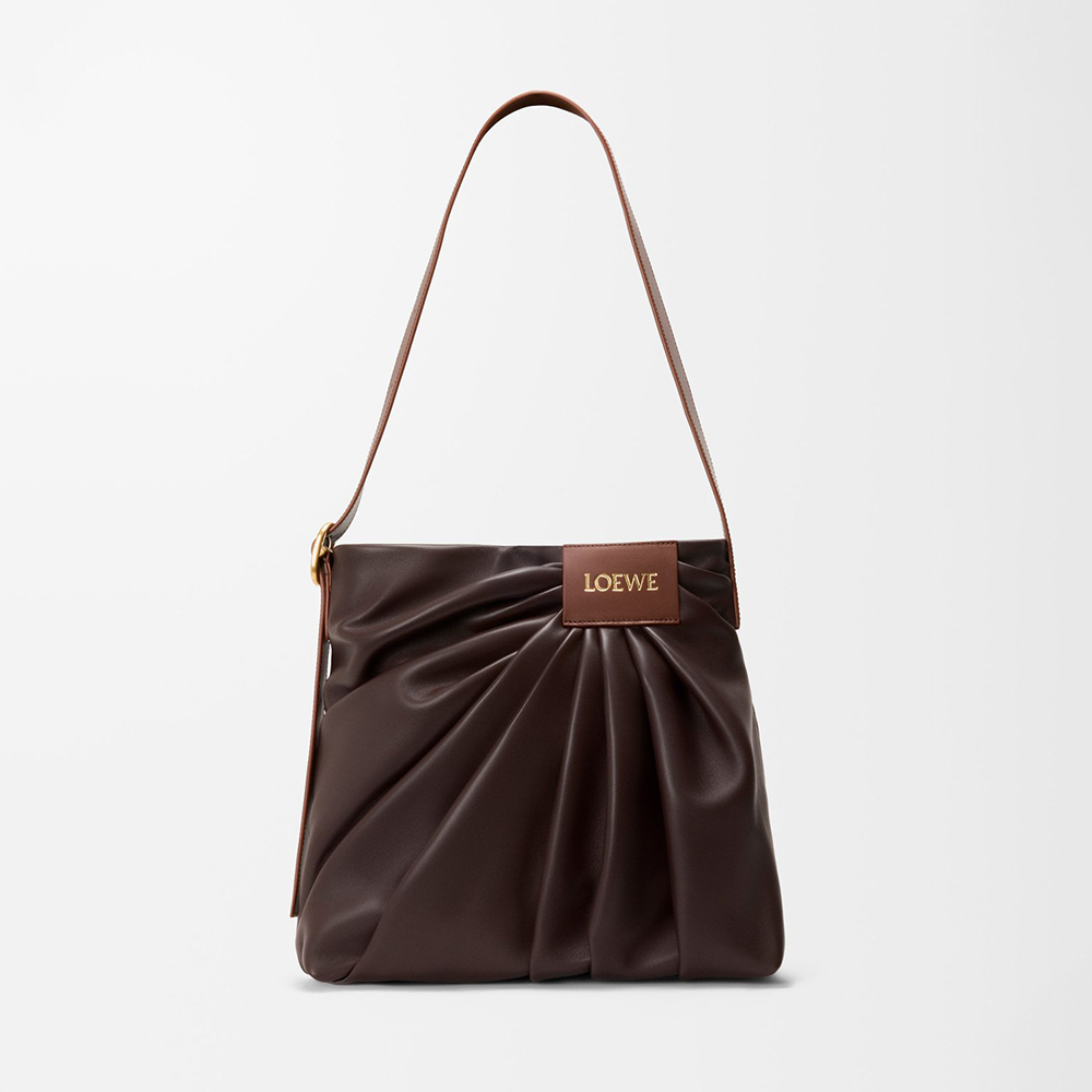 NIGO Loewe Draped Tote in Mellow Nappa Lambskin Black #nigo336454