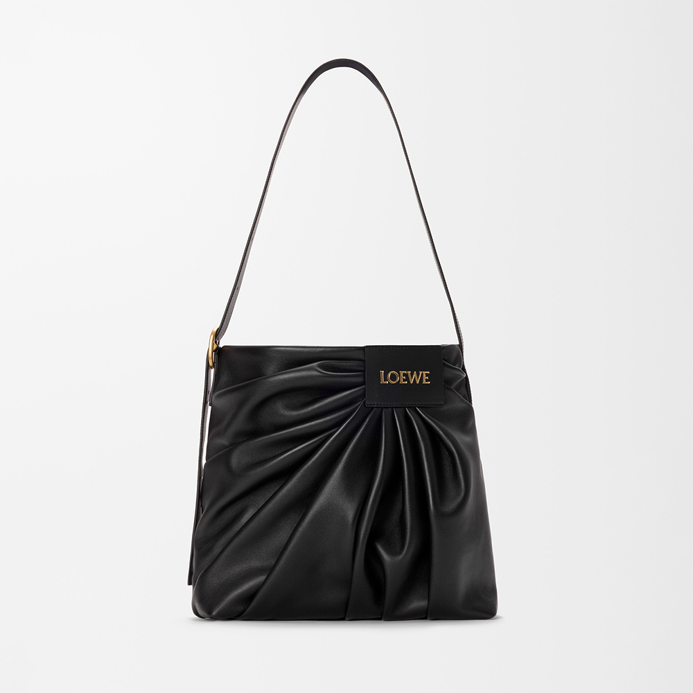 NIGO Loewe Draped Tote in Mellow Nappa Lambskin Black #nigo336454