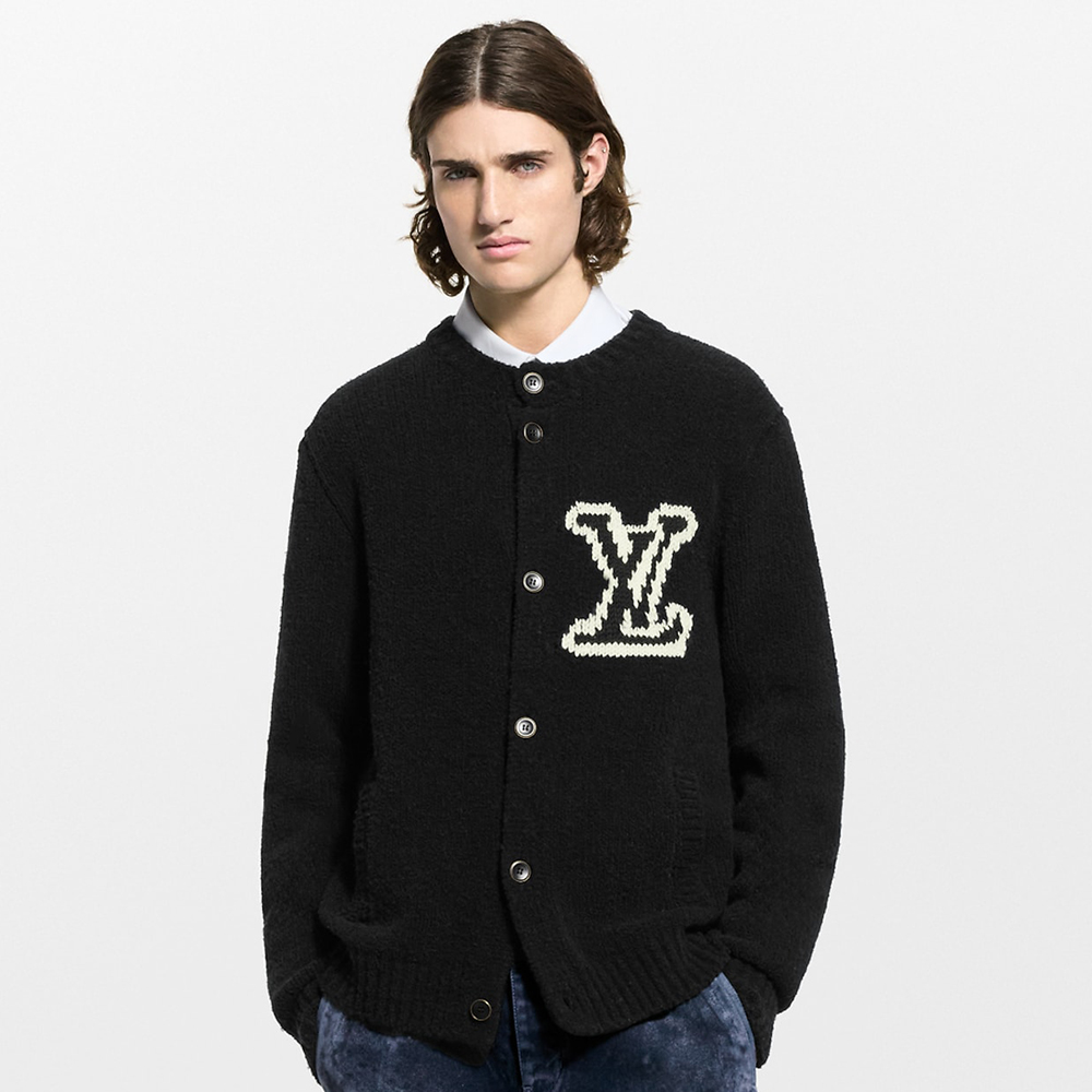 NIGO Louis Vuitton Chunky Intarsia Signature Cardigan #nigo336264