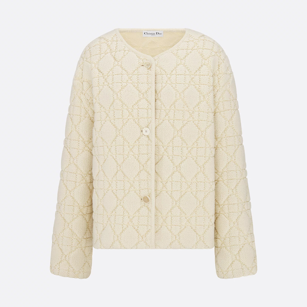 NIGO DIOR DiorAlps Cannage Jacket White Wool-Cashmere Blend Knit #nigo336560