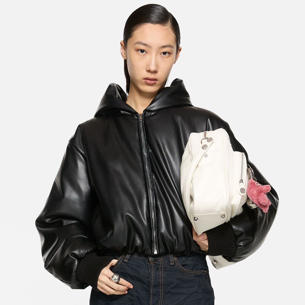 NIGO Acne Studios Hooded faux leather jacket #nigo336625