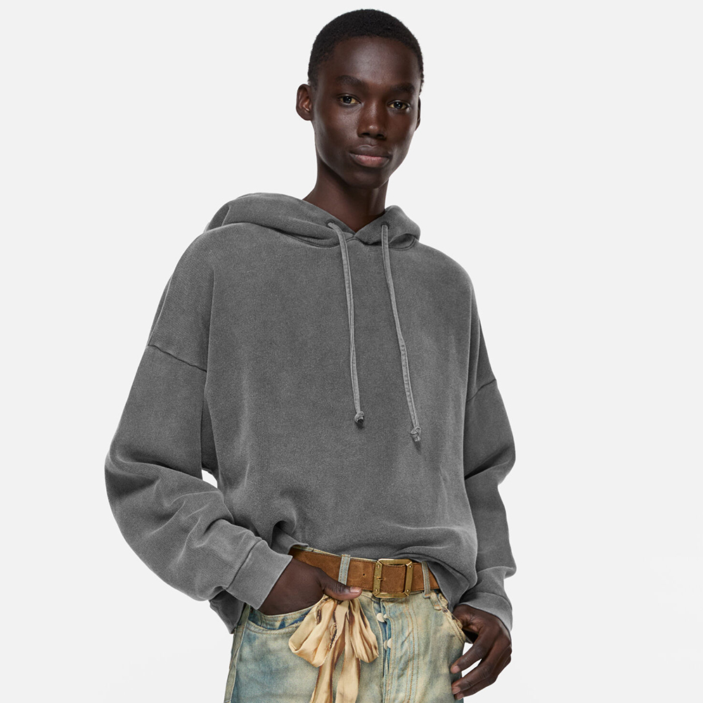 NIGO Acne Studios Hooded Sweater logo patch Faded Black #nigo336605